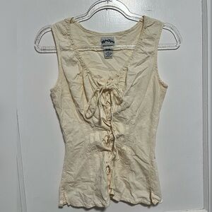 Vagabond Exports Vintage Whimsical Corset Cream Top Size S